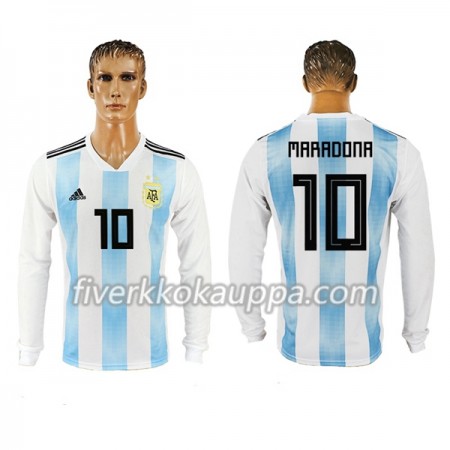 Jalkapallo Pelipaidat/Peliasut Argentiina Maradona 10 Kotipelipaita World Cup 2018 Pitkähihainen Jalkapallo Pelipaidat/Peliasut Argentiina Maradona 10 Kotipelipaita World Cup 2018 Pitkähihainen